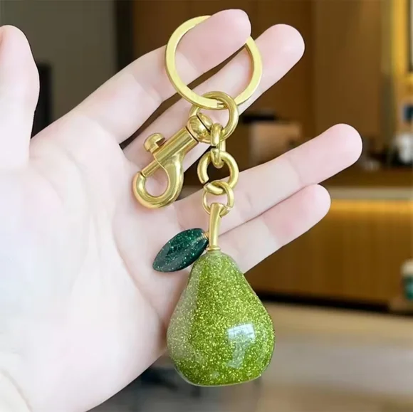 Resin Pear Bag Hanging Imitation Fruit Keychain Fashion Bag Accessories - Picture 2 of 7